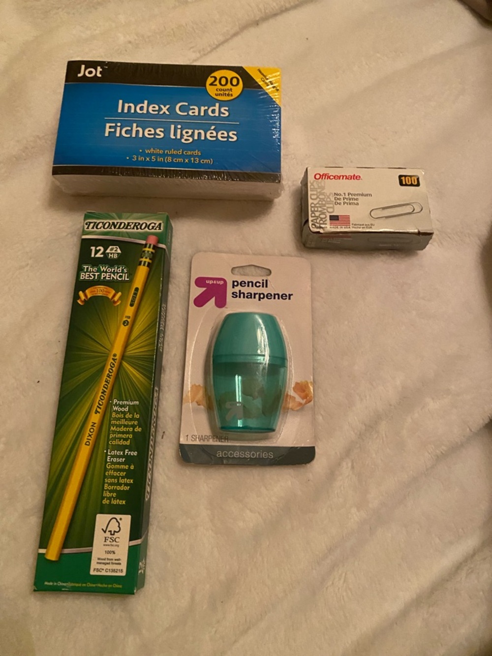 Jot Index Cards + Ticonderoga Pencils + Accessories - Blue, Yellow, Green, Teal